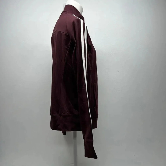 Athleta Circa Track Jacket Lightweight Full Zip Up Striped Red White Size Large - Picture 4 of 12